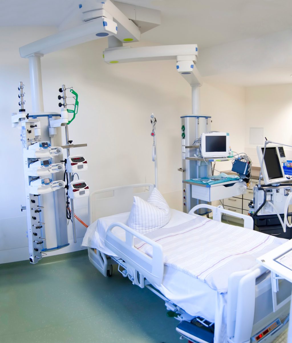 Intensive care unit and trauma care unit of a hospital's emergency department.